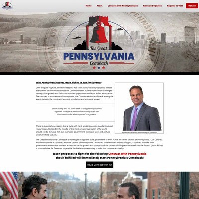 Political Action Committee Client Campaign Website Example