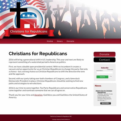 Political Action Committee Client Campaign Website Example