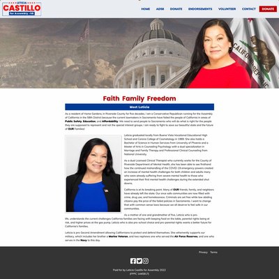 State Assembly Election Client Campaign Website Example