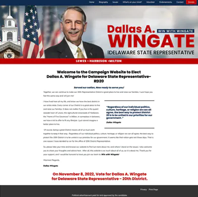 State Election Candidate Website Example