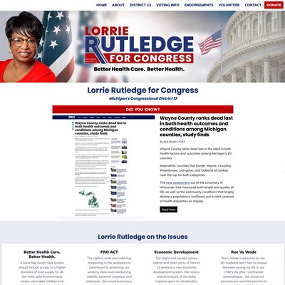 United States Congressional Election Client Campaign Website Example
