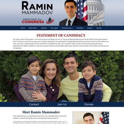 United States Congressional Election Client Campaign Website Example