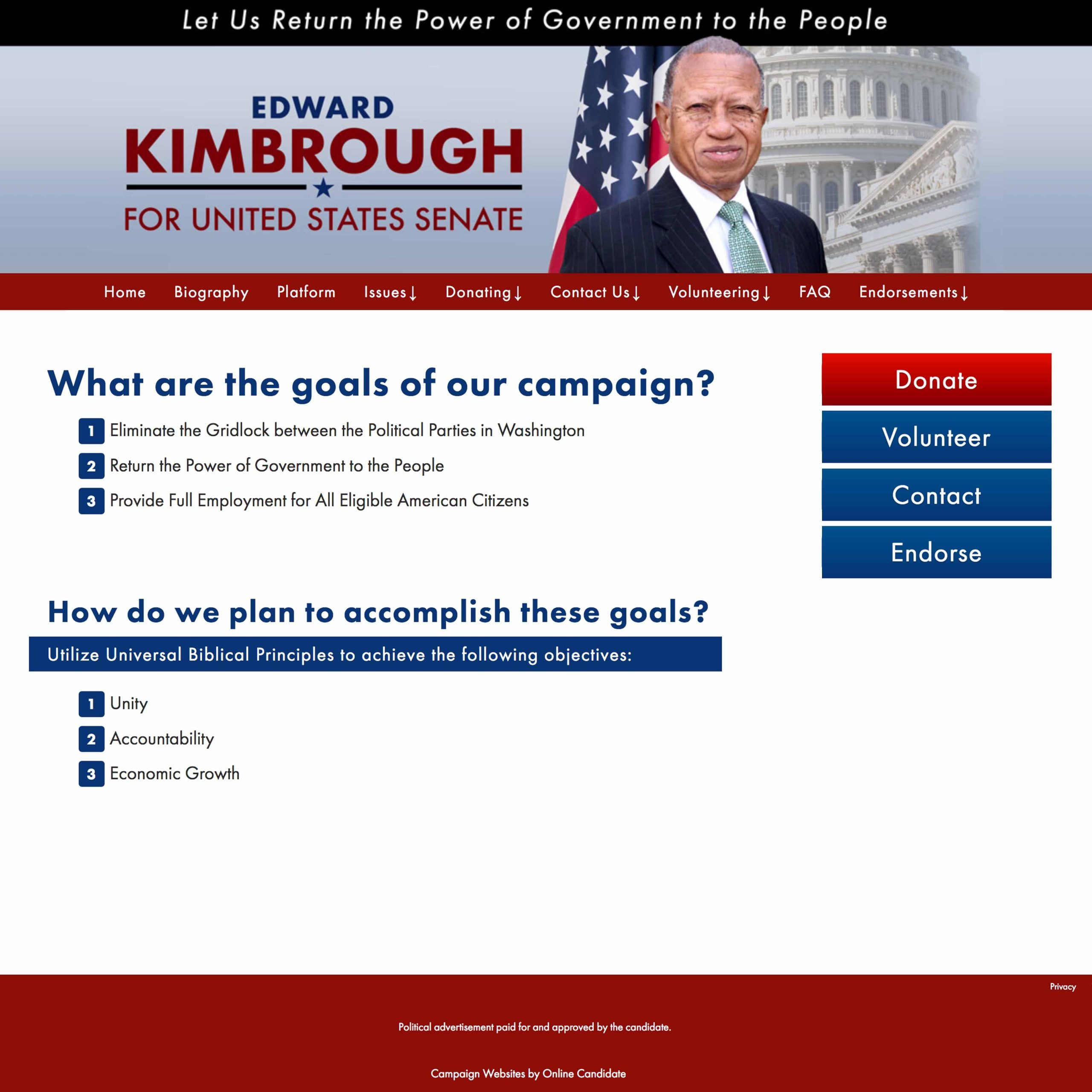 School Board Client Campaign Website Example