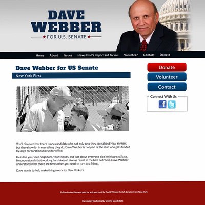 United States Senate Election Client Campaign Website Example