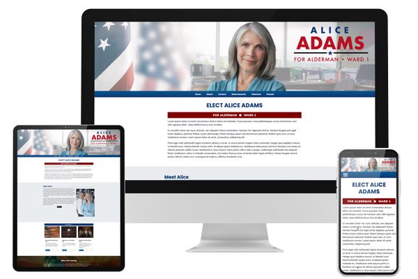 Alderman Candidate Website Design on screens