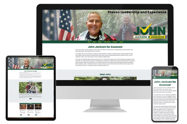 Assessor Campaign Website Design on screens