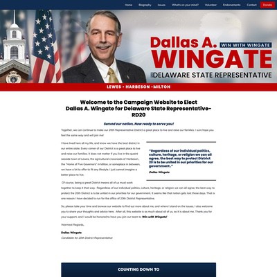 State Election Client Campaign Website Example
